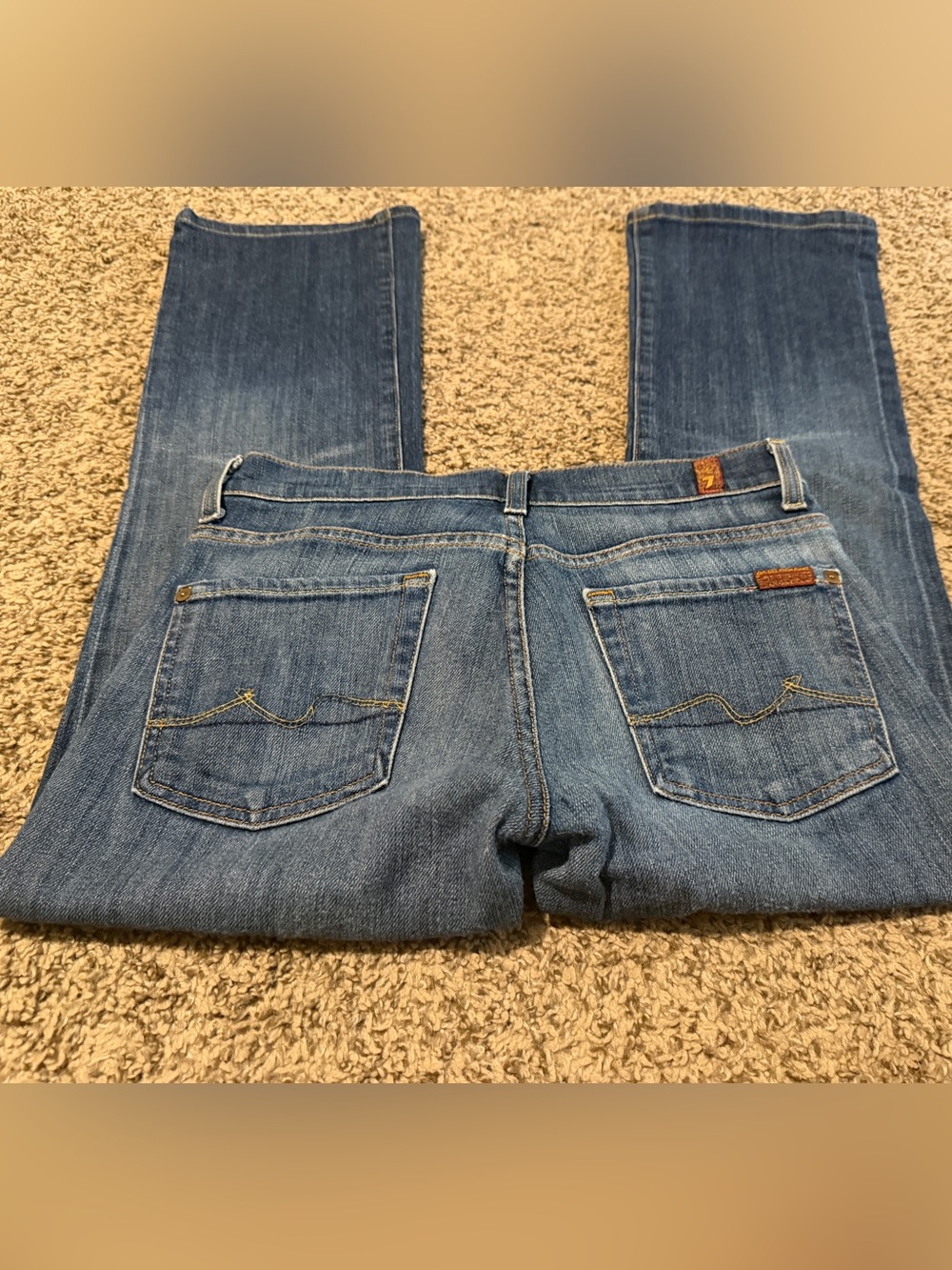 7 For All Mankind Women's  Blue Straight-Leg Jeans, Size 27